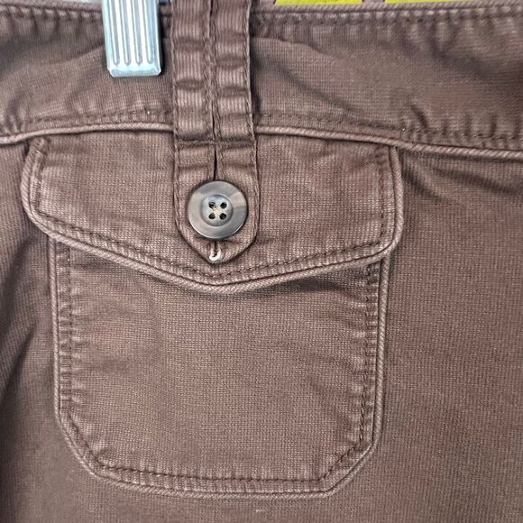 Old Navy Brown Mid Rise Utility Pants Size 14 Regular Cotton Stretch Cargo Trous - Picture 3 of 8